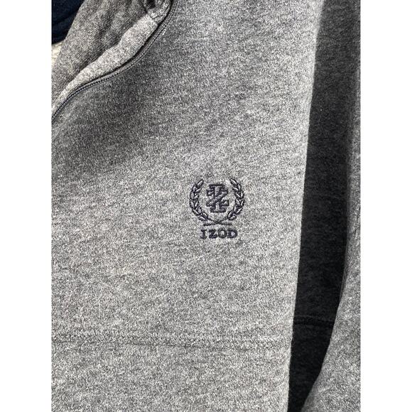 IZOD Men's Charcoal Gray Half Zip Stand Collar Long Sleeve Sweater SZ M - Picture 7 of 13